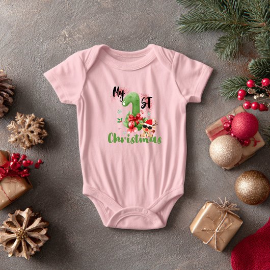 Mi Primera Navidad, Diseño navideño tierno ベビーボディスーツ