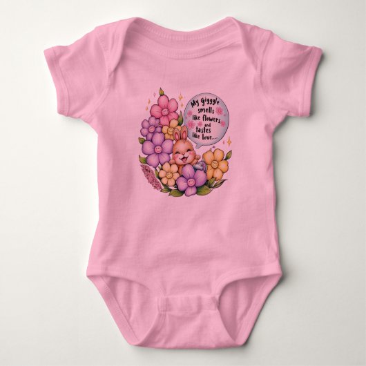Mi risita huele a flores y sabe a amor ベビーボディスーツ (正面)