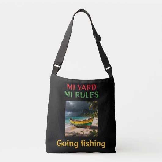 Mi yard mi rules going fishing  クロスボディバッグ (正面)