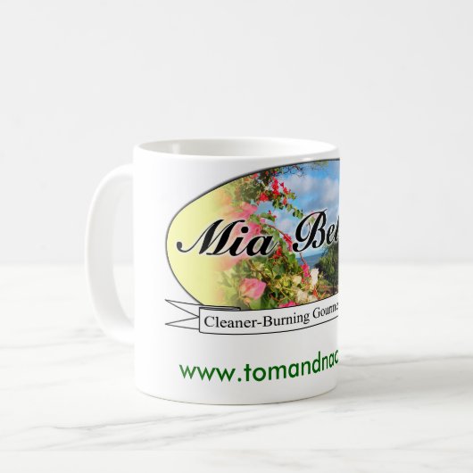 Miaのロゴのマグ コーヒーマグカップ (正面左)