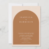 MIAアーチドバーントオレンジミニモダンマリ結婚ストズ 招待状 (正面)