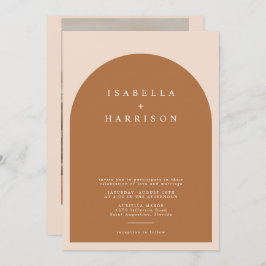 MIAアーチドバーントオレンジミニモダンマリ結婚ストズ 招待状