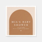 MIAアーチ型ボホテラコッタベビーシャワー スタンダードカクテルナプキン (正面)