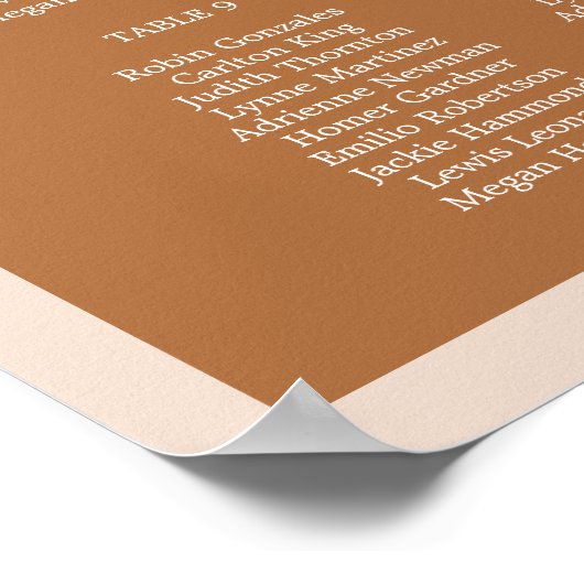 MIAアーチ型ボホテラコッタ結婚の座席表 ポスター (角)