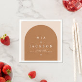 MIAアーチ型ボホテラコッタ結婚の歓迎 スタンダードカクテルナプキン (インサイチュ)