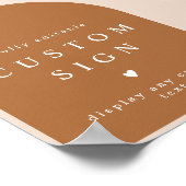 MIAアーチ型焦げオレンジモダン色カスタム文字標識 ポスター (角)