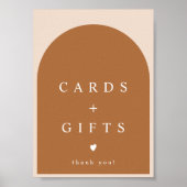 MIAアーチ焼けオレンジモダン色カード&ギフトサイン ポスター (正面)