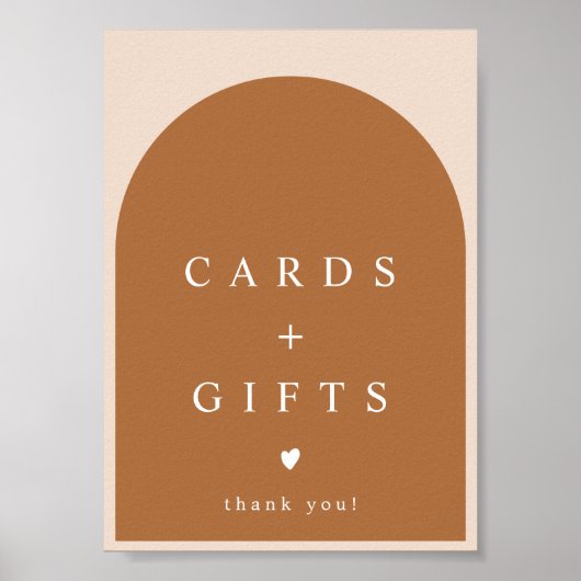 MIAアーチ焼けオレンジモダン色カード&ギフトサイン ポスター (正面)