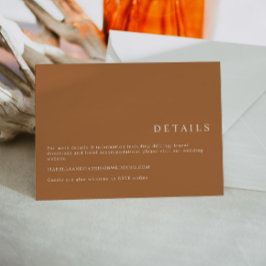 MIAバーンオレンジミニマリストボヘミアン詳細カード 招待状