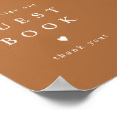 MIAボホテラコッタ焼きオレンジゲストブックサイン ポスター (角)