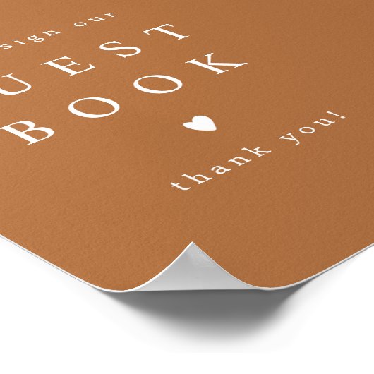 MIAボホテラコッタ焼きオレンジゲストブックサイン ポスター (角)