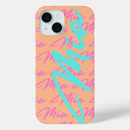 Mia繰り返し名のパターン Case-Mate iPhoneケース (裏面)