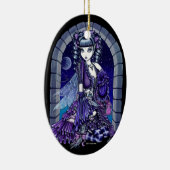 "Mia"のゴシック様式ビクトリアンな猫の妖精のオーナメント セラミックオーナメント (右)