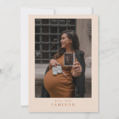 MIA アーチド バーン オレンジ モダン ベイビー シャワー 招待状 (裏面)