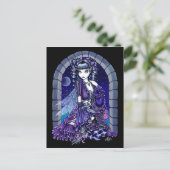 "Mia"トワイライトムーンフェアリー&子猫はがき ポストカード (スタンド正面)