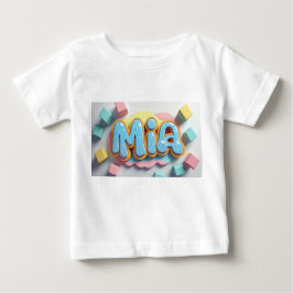 Mia 書 inグラフィティフォント ベビーTシャツ