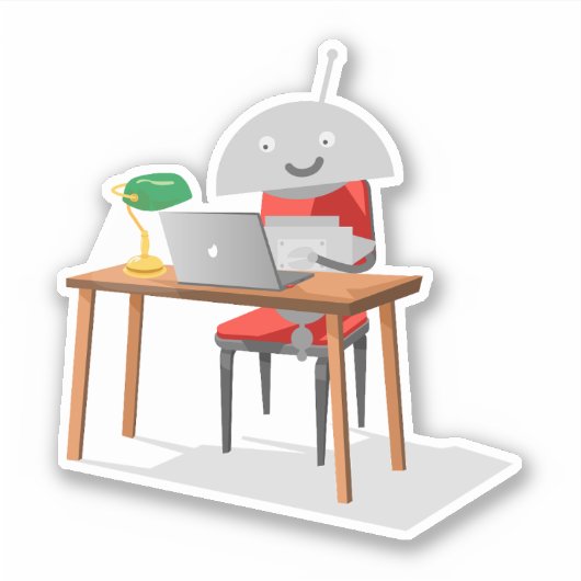 Mia at a Desk シール (正面)