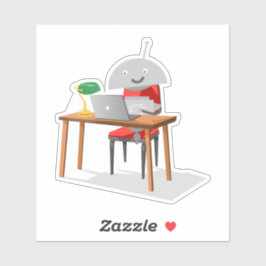 Mia at a Desk シール