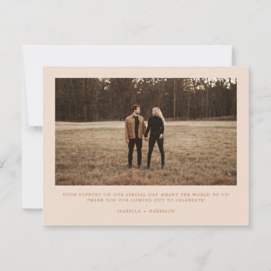 MIA Boho Burntオレンジフラットフォトサンキューカード 招待状 (裏面)