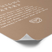 MIA Boho Earthトーン深夜おむつ赤ちゃんシャワー ポスター (角)