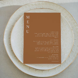 MIA Boho Terracotta焼きオレンジ色ミニマリストメニュー 招待状