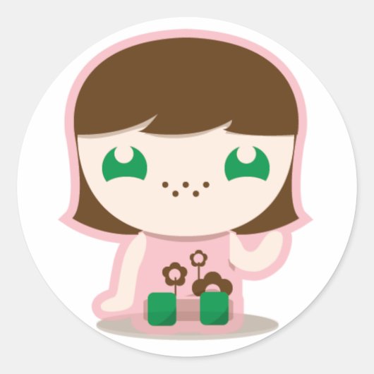 mia, boo & friendsステッカー ラウンドシール (正面)