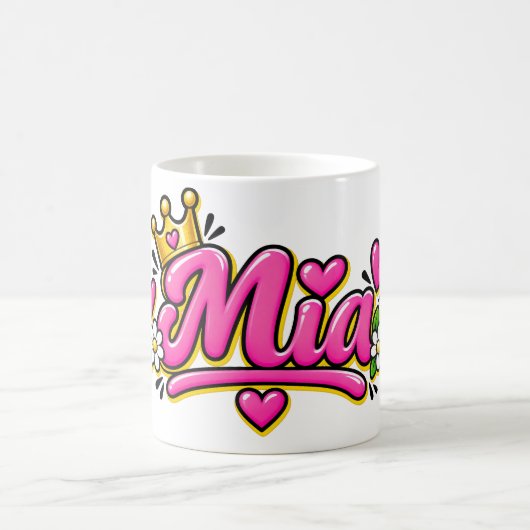 Mia Coffee Mug, Personalized Olivia Name Cup コーヒーマグカップ (中央)