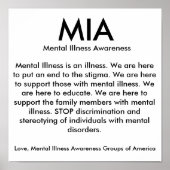 MIA, Mental Illness Awareness, Mental Illness i... ポスター (正面)