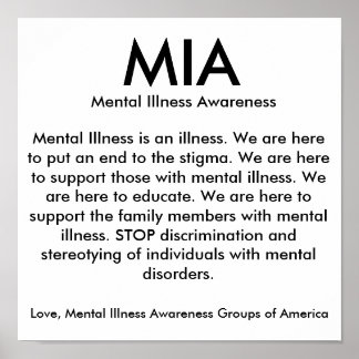 MIA, Mental Illness Awareness, Mental Illness i... ポスター