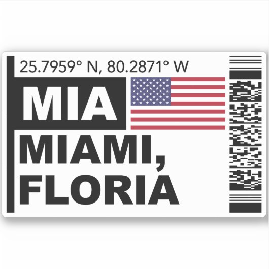 MIA Miami Boarding Pass - Florida Travel シール (正面)