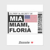 MIA Miami Boarding Pass - Florida Travel シール (シート)