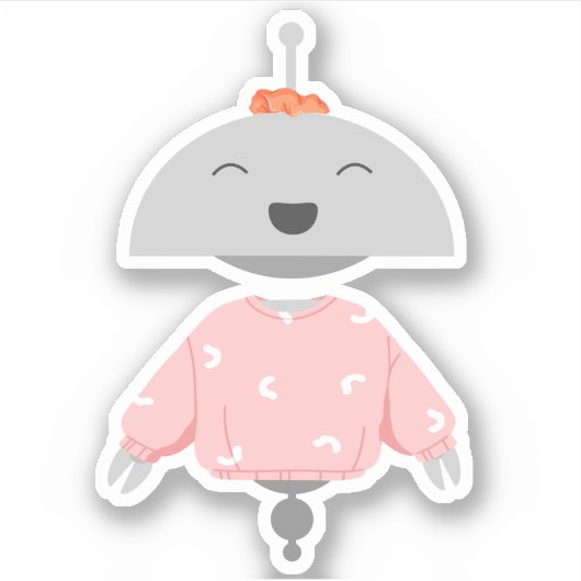 Mia With a Scrunchie Sticker シール (正面)