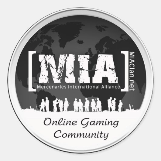 MIAClan.net高品質デカール白/黒 ラウンドシール (正面)