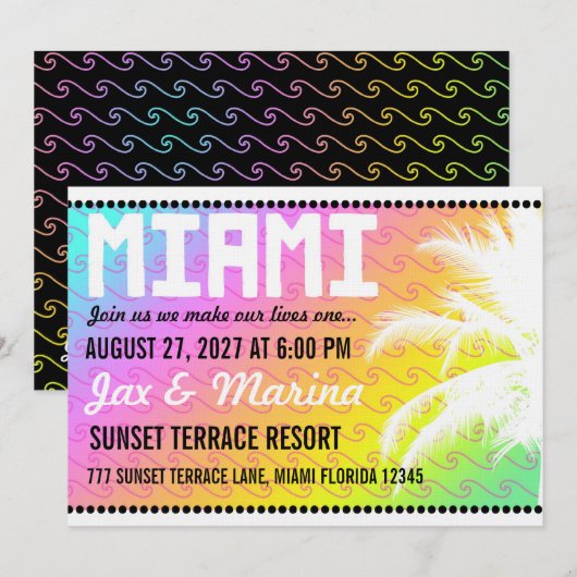 MIAMI宛先招待状 招待状 (正面/裏面)