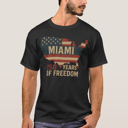 Miami 250 Years of Freedom USA Tシャツ (正面)