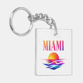 Miami Afterglow — High-Fashion Sunset Streetwear キーホルダー (正面左)