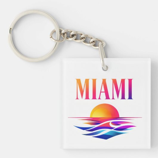 Miami Afterglow — High-Fashion Sunset Streetwear キーホルダー (正面)