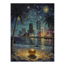 Miami Art Deco Beach Soccer Fine Art