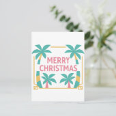 Miami Art Deco Christmas Palm Tree Postcard シーズンポストカード (スタンド正面)