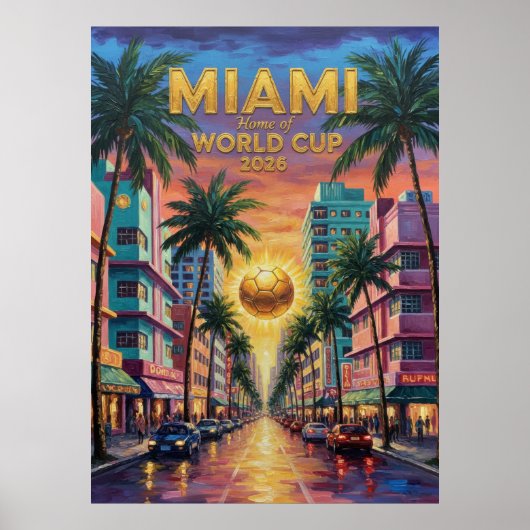 Miami Art Deco World Cup 2026 Soccer Ocean Drive  ポスター (正面)