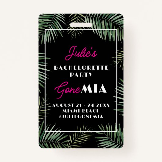 Miami Bachelorette Buy Bride A Drink QR code バッジ (正面)