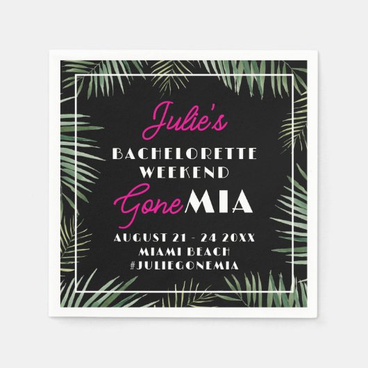 Miami Bachelorette Party Weekend Cocktail Napkins スタンダードカクテルナプキン (正面)