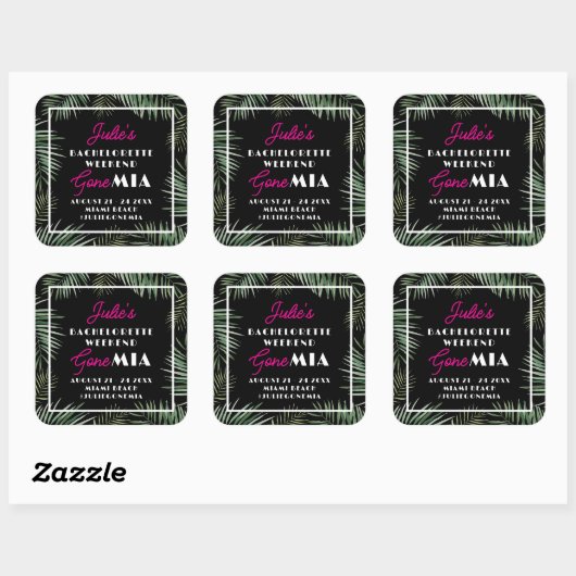 Miami Bachelorette Party Weekend Stickers スクエアシール (シート)