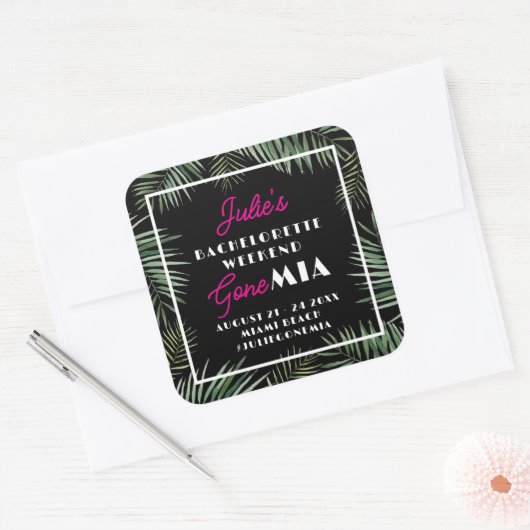 Miami Bachelorette Party Weekend Stickers スクエアシール (封筒)