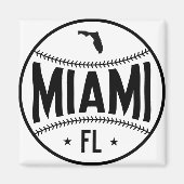 Miami Baseball Themed マグネット (正面)