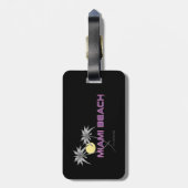 Miami Beachのピンクの灰色 ラゲッジタグ (裏面縦)