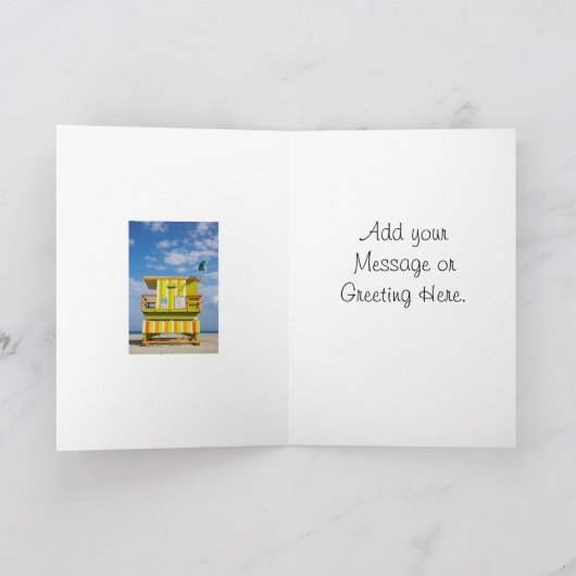 Miami Beachのライフセービングの立場の挨拶状 カード (内部)