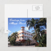 Miami Beachの海ドライブからの挨拶 ポストカード (正面/裏面)