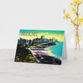 Miami Beachフロリダの超現実的な色 カード (黄色い花)