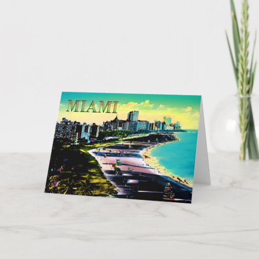 Miami Beachフロリダの超現実的な色 カード (正面)